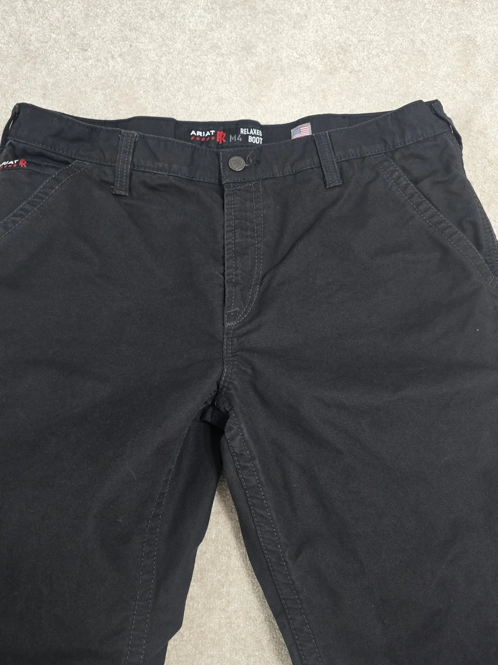 Ariat Flame Resistant Black Relaxed Boot Pants Mens Size 38/32